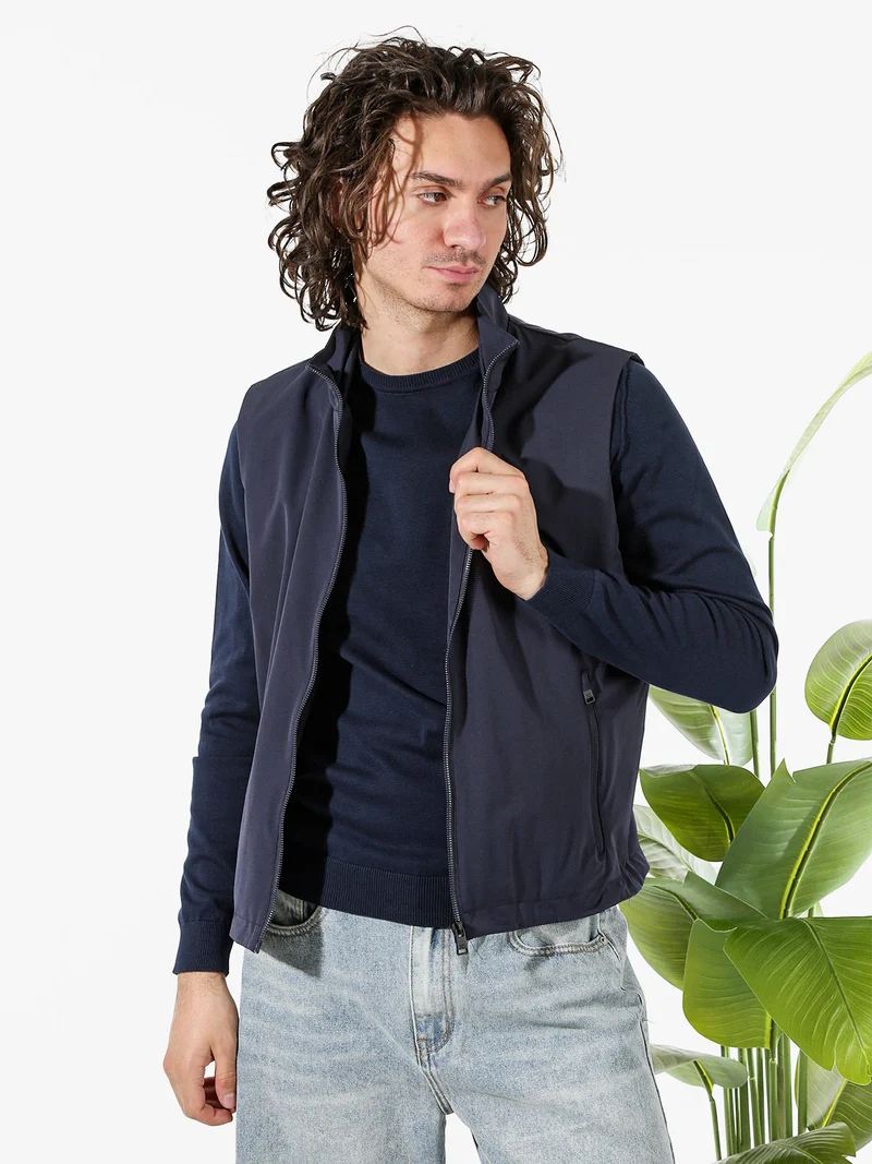 Smanicato da uomo leggero e antivento - blu scuro