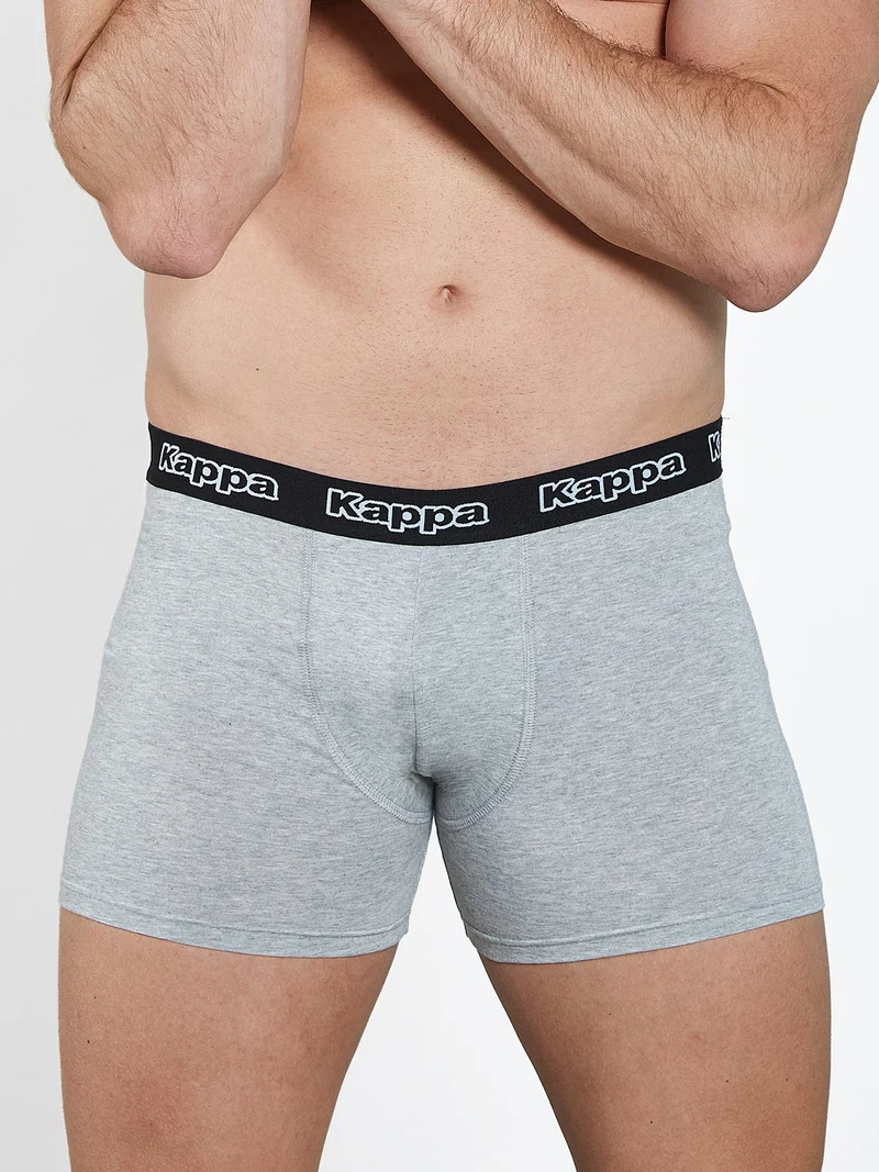 Boxer da uomo in cotone con scritta - grigio
