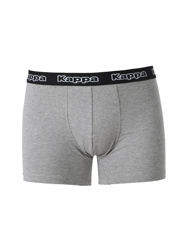 Boxer da uomo in cotone con scritta - grigio