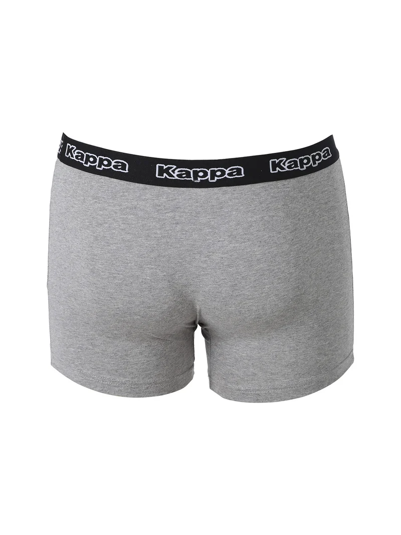Boxer da uomo in cotone con scritta - grigio