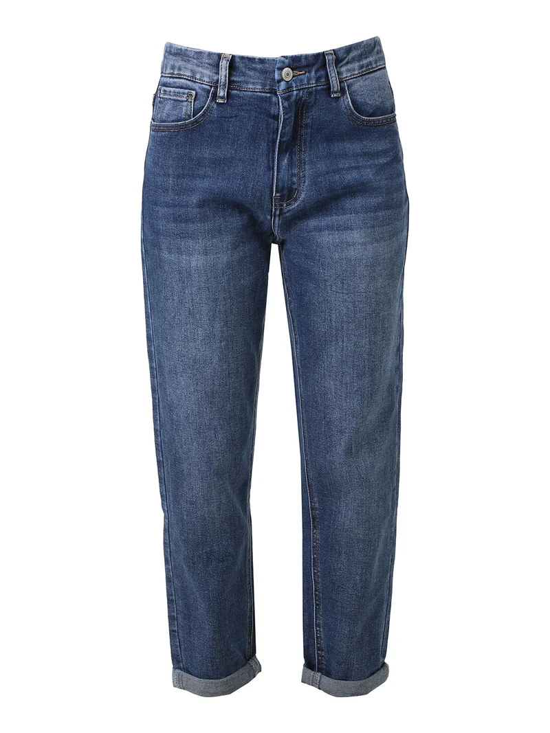 Jeans donna boyfriend con elastico in vita - jeans