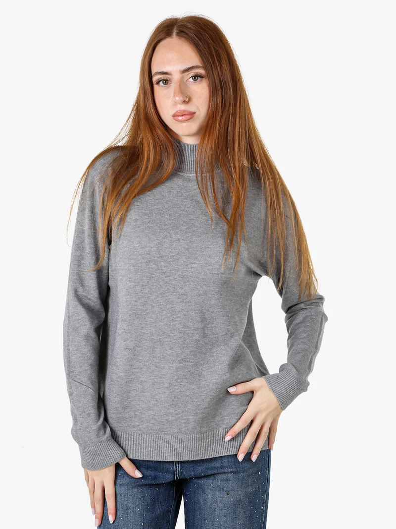 Maglia da donna con scollo a lupetto - grigio