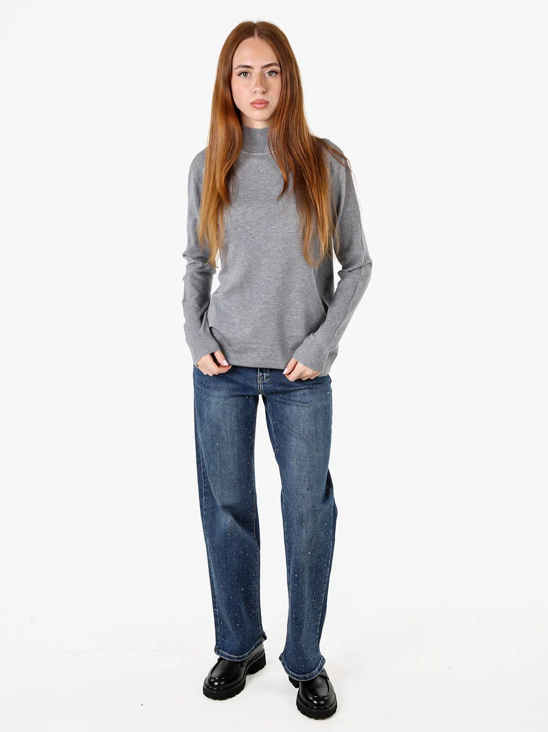Maglia da donna con scollo a lupetto - grigio