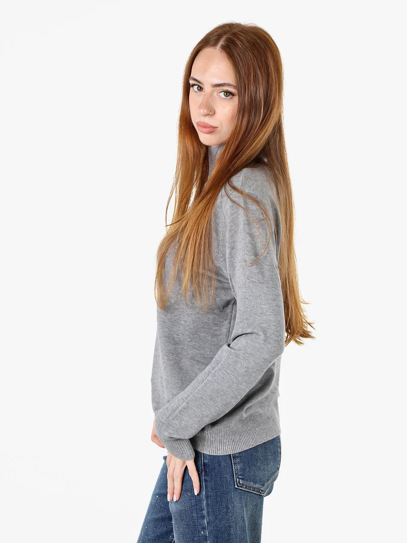 Maglia da donna con scollo a lupetto - grigio