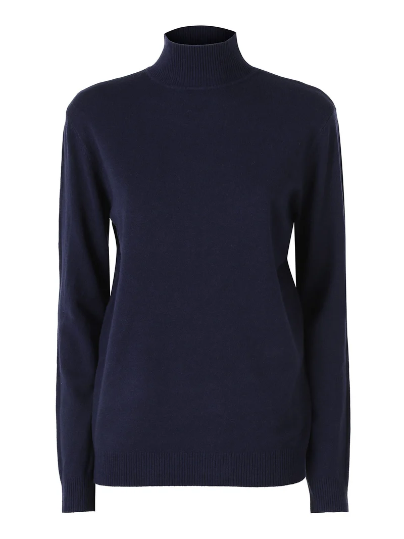 Maglia da donna con scollo a lupetto - blu scuro