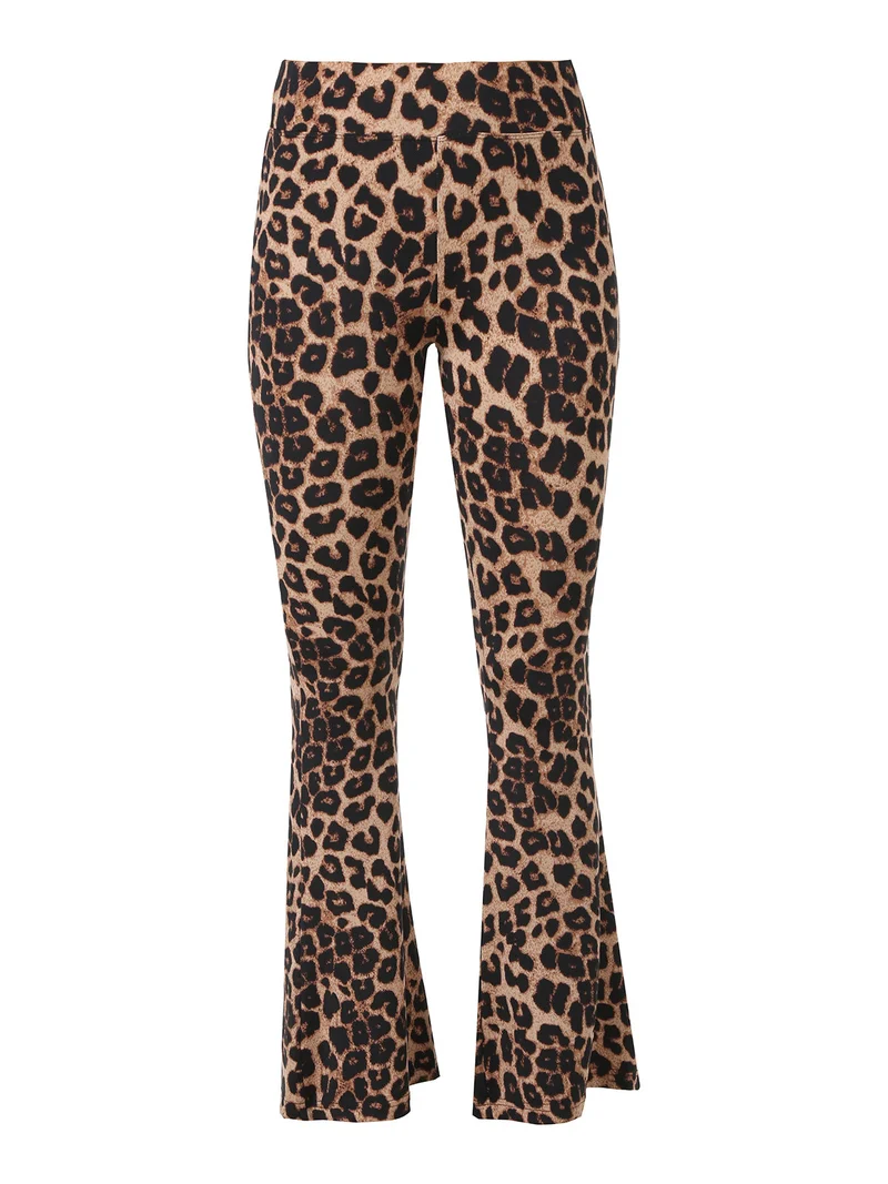 Leggings da donna maculati a zampa - marrone