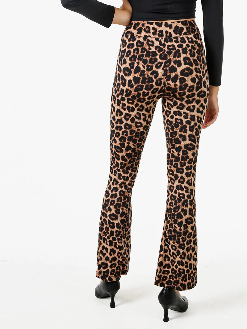Leggings da donna maculati a zampa - marrone