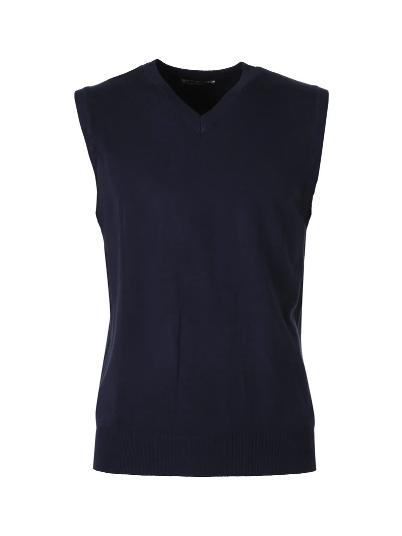 Gilet da uomo in maglia con scollo a V - blu scuro