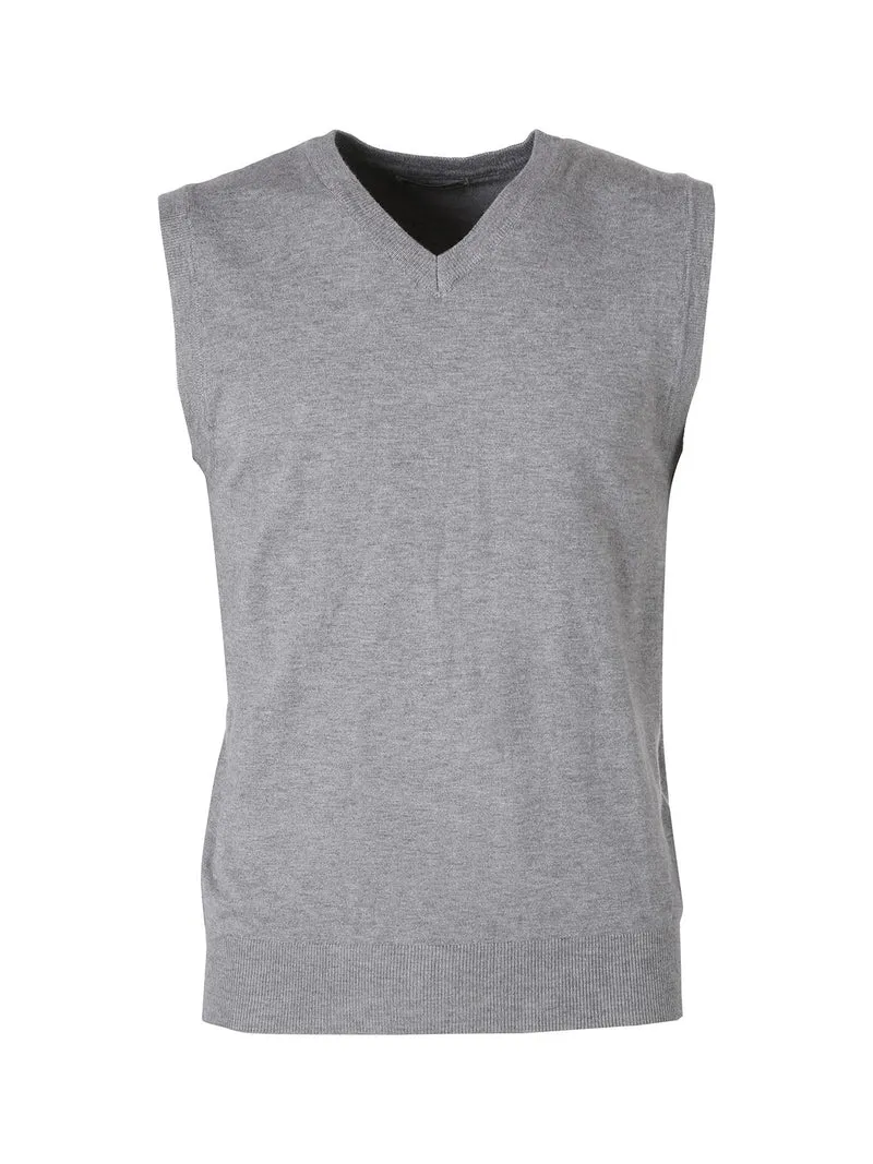 Gilet da uomo in maglia con scollo a V - grigio