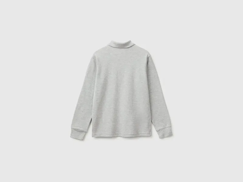 Langärmeliges Poloshirt aus Bio-Baumwolle