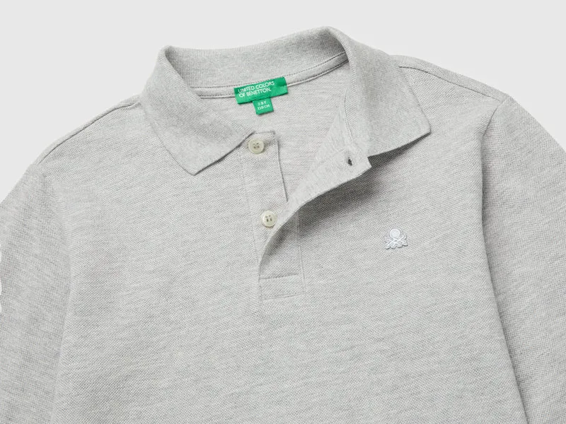 Langärmeliges Poloshirt aus Bio-Baumwolle