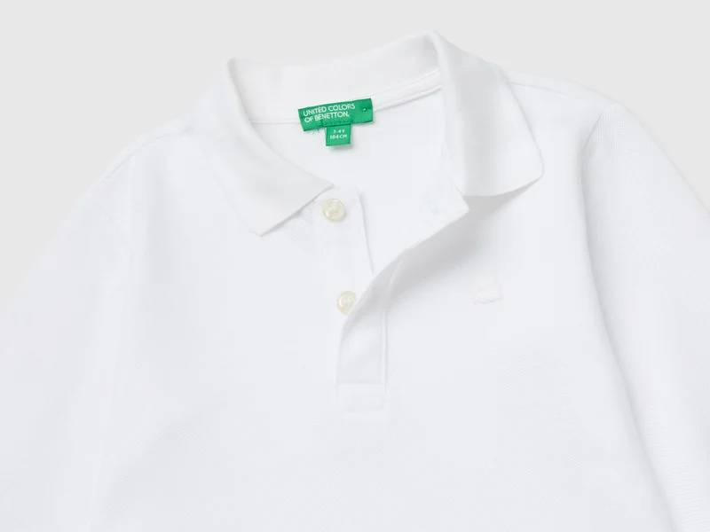 Langarm-Poloshirt aus 100 % Bio-Baumwolle