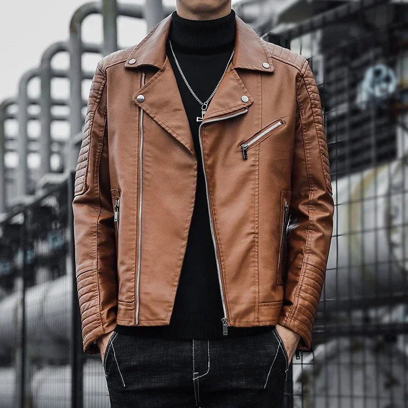 Elegant Zip Leather Jacket