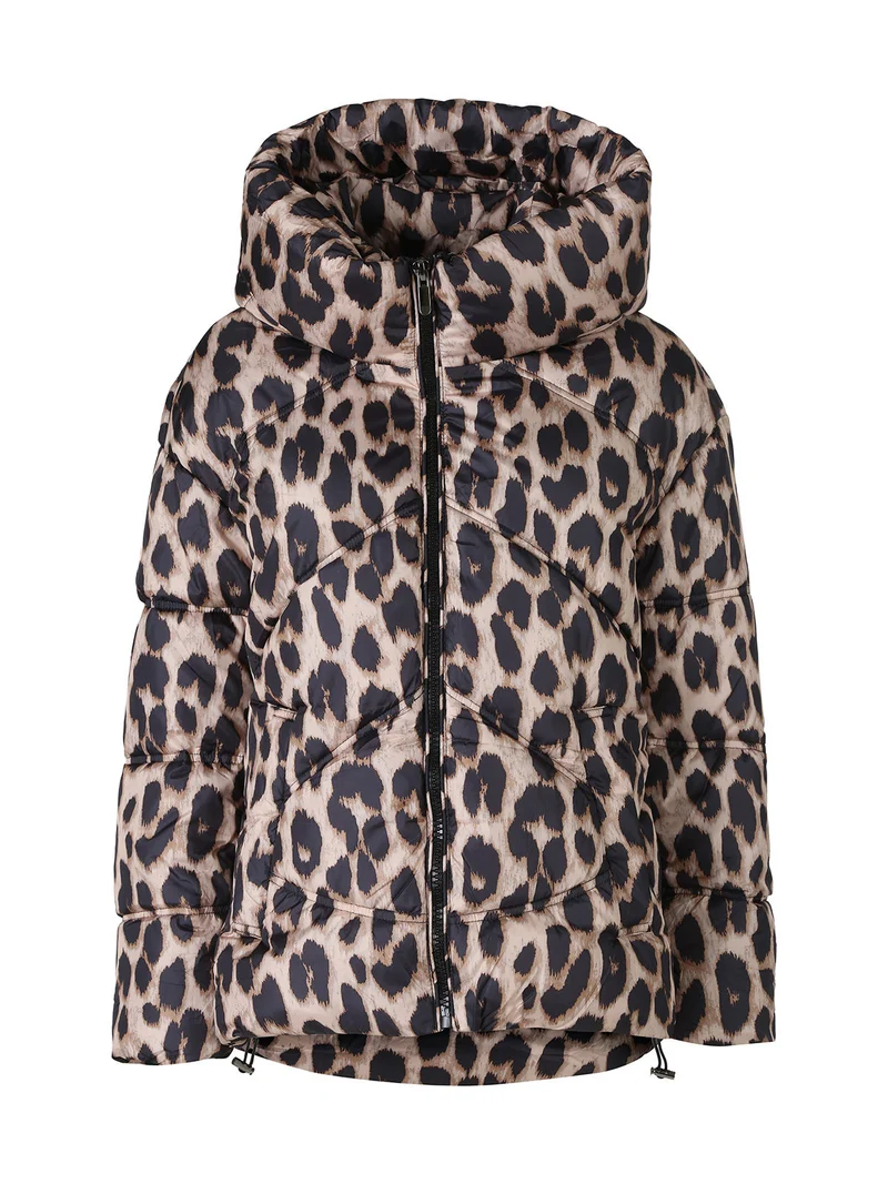 Giubbotto animalier da donna imbottito - beige