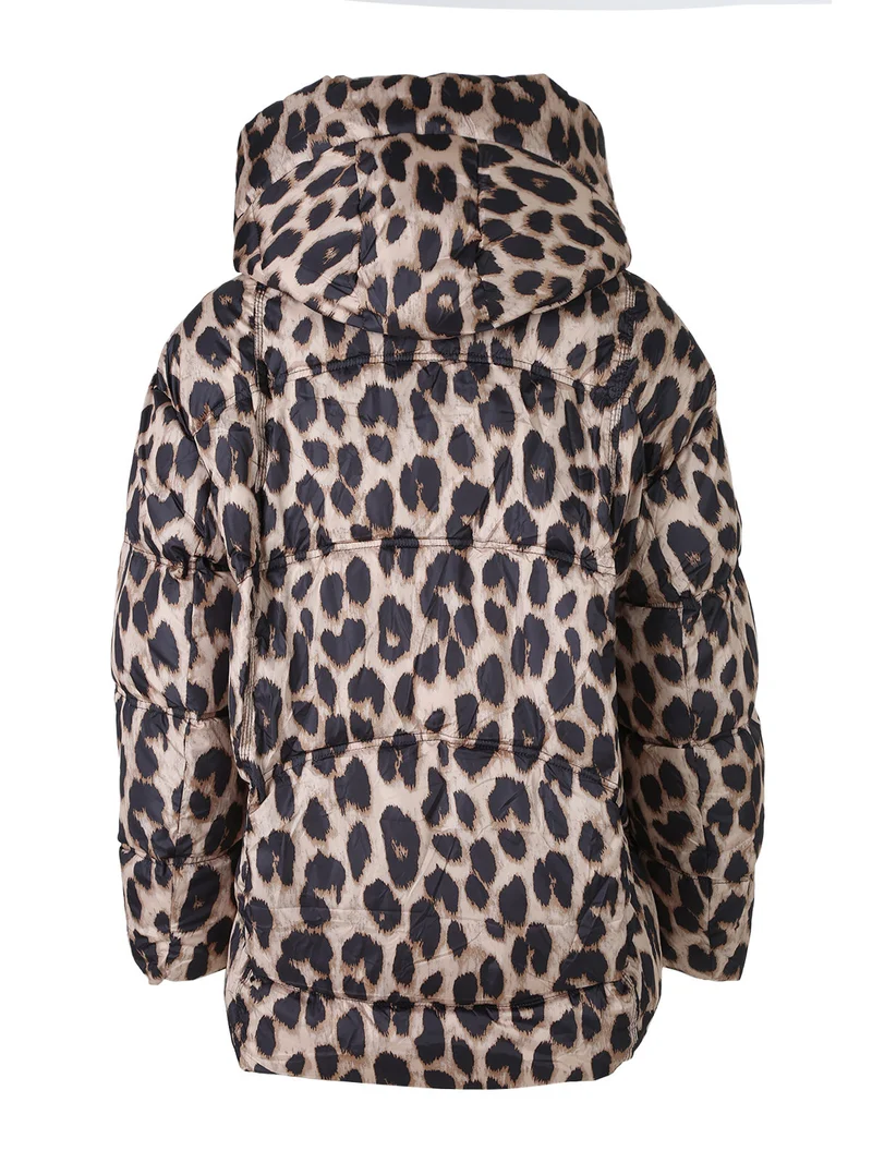 Giubbotto animalier da donna imbottito - beige