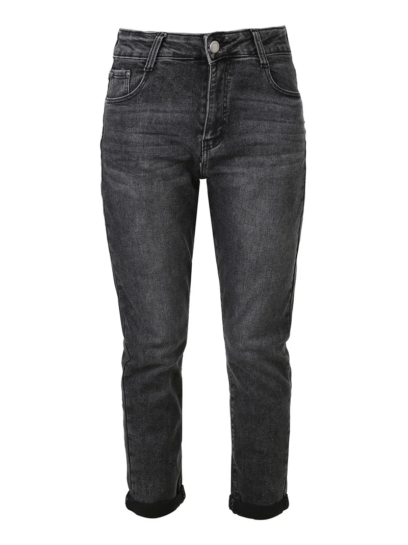 Jeans donna a vita alta - nero