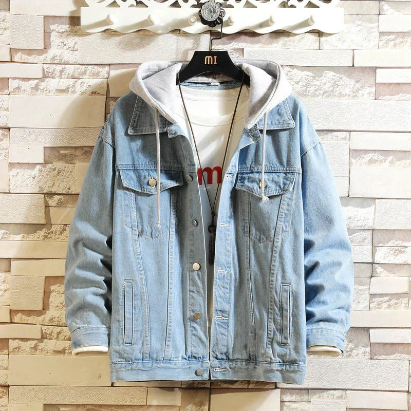 Elegant Hooded Denim Jacket