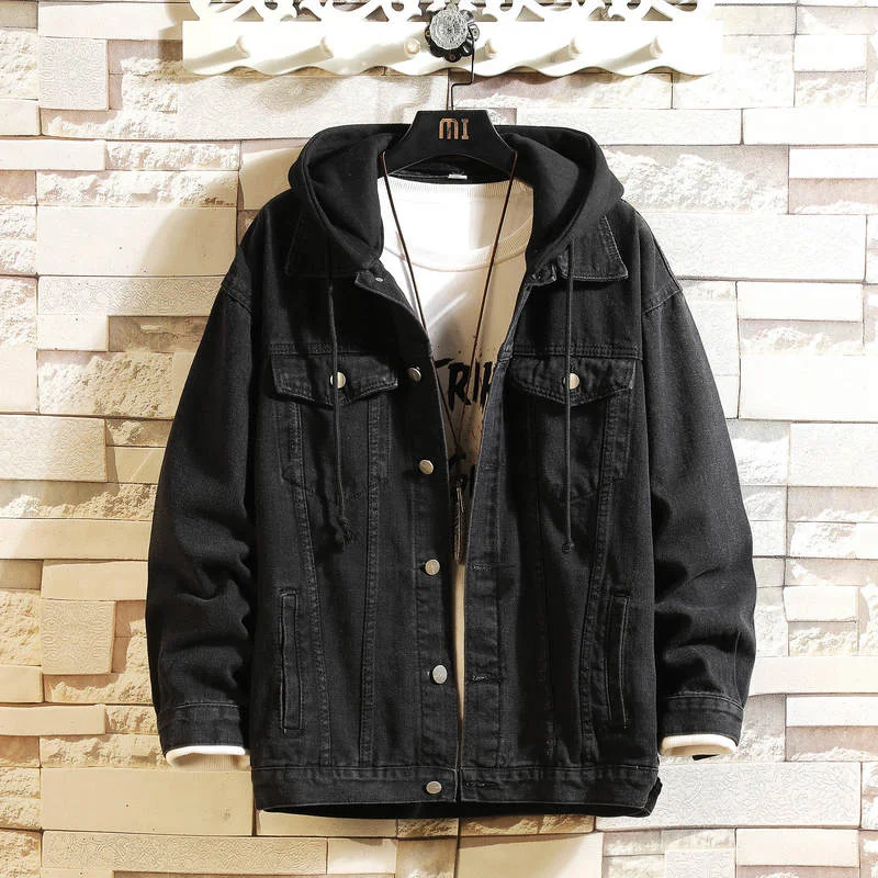 Elegant Hooded Denim Jacket