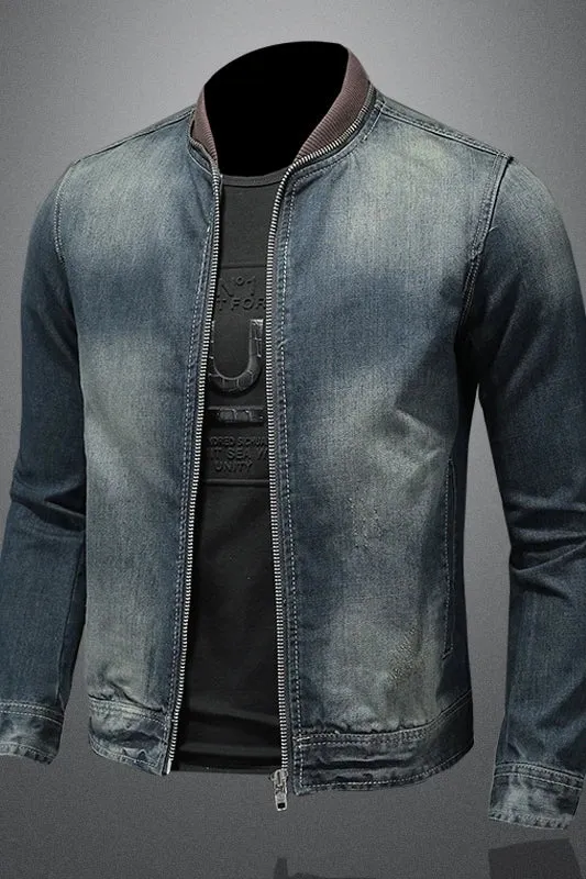 Elegant Denim Zip Jacket