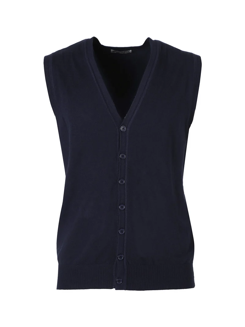 Gilet da uomo in maglia con bottoni - blu scuro