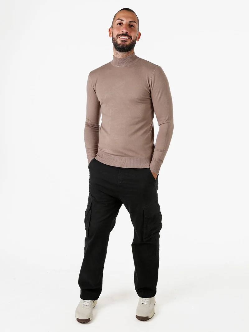 Maglia lupetto da uomo - taupe