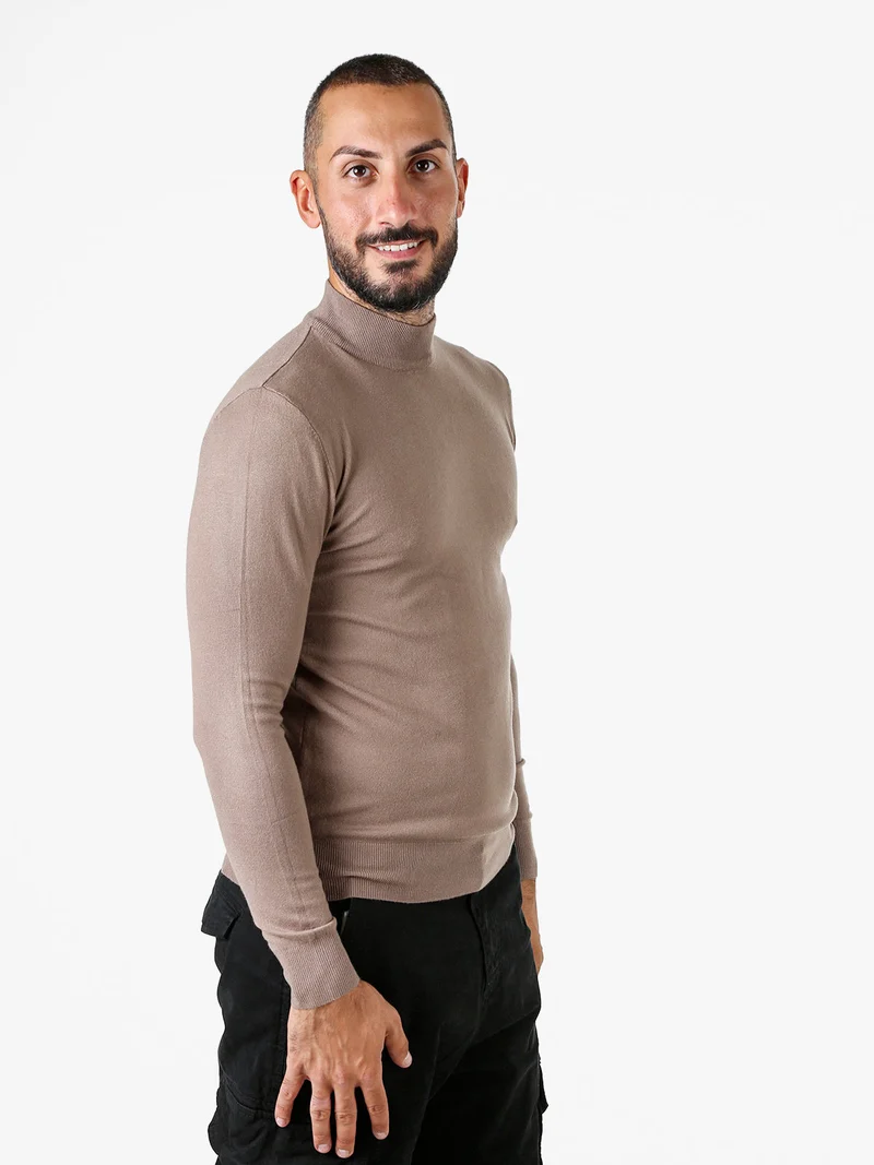 Maglia lupetto da uomo - taupe