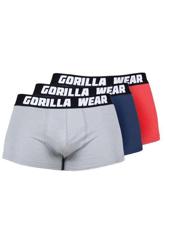 Gorilla Wear Boxershorts 3-Pack - Gray/Navy/Red