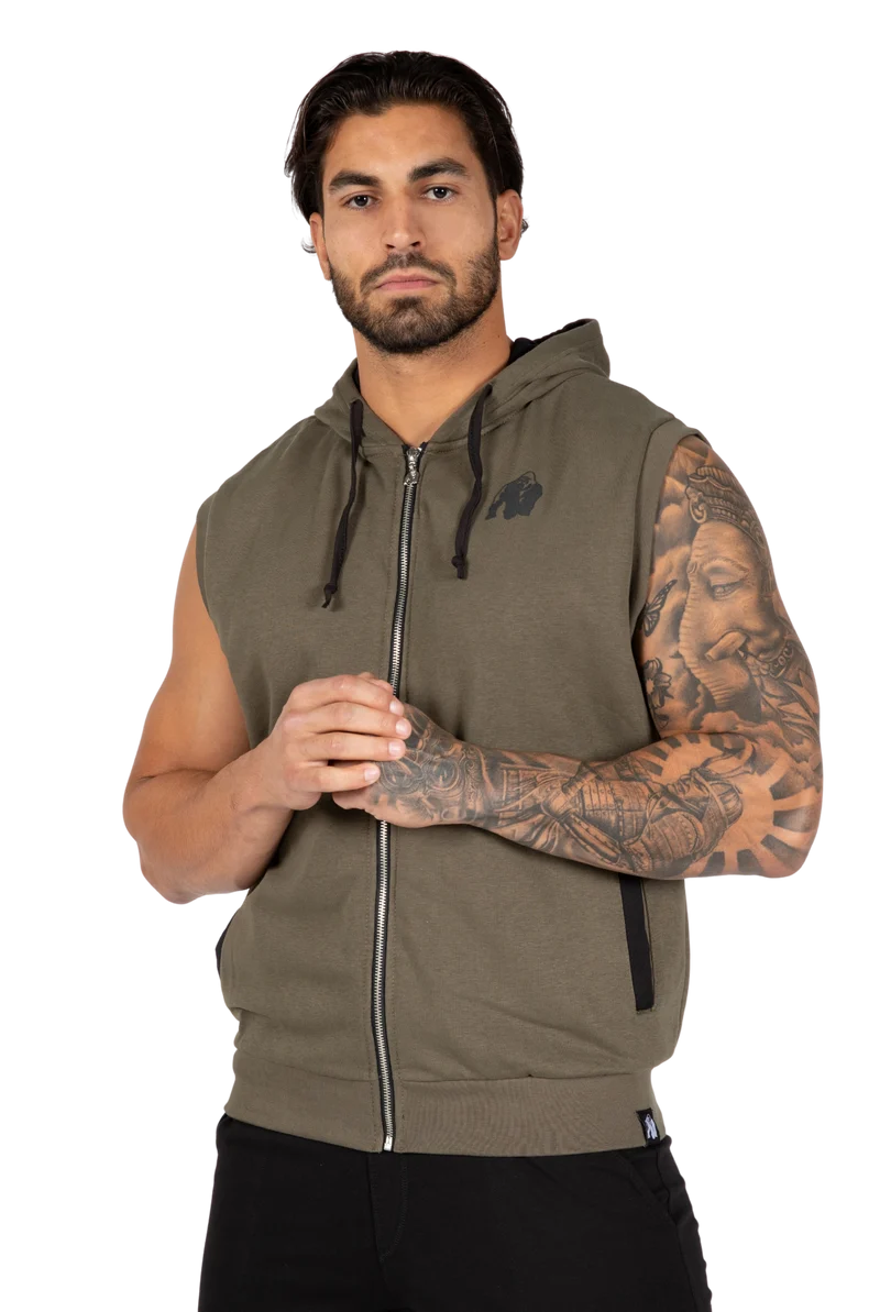 Springfield S/L Zipped Hoodie - Army Green