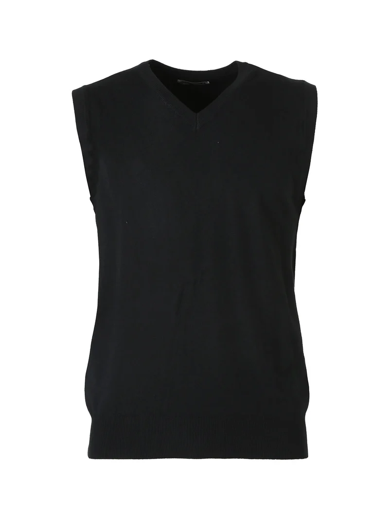 Gilet da uomo in maglia con scollo a V - nero