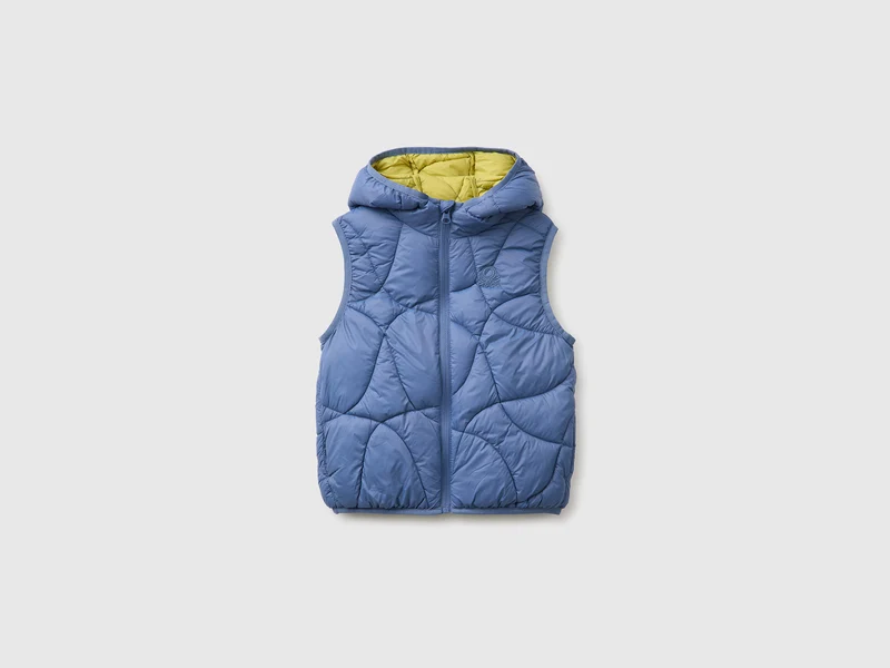Wattierte, ärmellose Jacke mit Kapuze