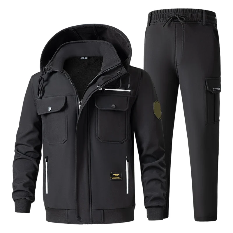 Herren Outdoor-Set mit Jacke und Hose | Gefüttert, winddicht, wasserabweisend und mit mehreren Taschen