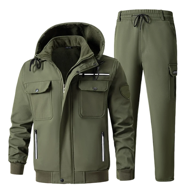 Herren Outdoor-Set mit Jacke und Hose | Gefüttert, winddicht, wasserabweisend und mit mehreren Taschen