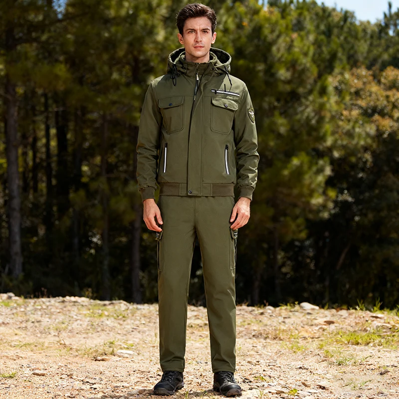 Herren Outdoor-Set mit Jacke und Hose | Gefüttert, winddicht, wasserabweisend und mit mehreren Taschen