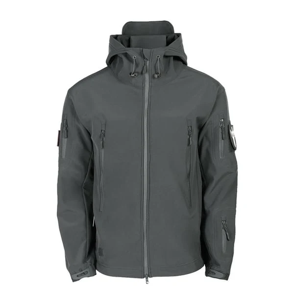 Herren Softshelljacke | Winddichte, wasserabweisende Outdoorjacke mit Kapuze, Fleecefutter und verstellbaren Bündchen