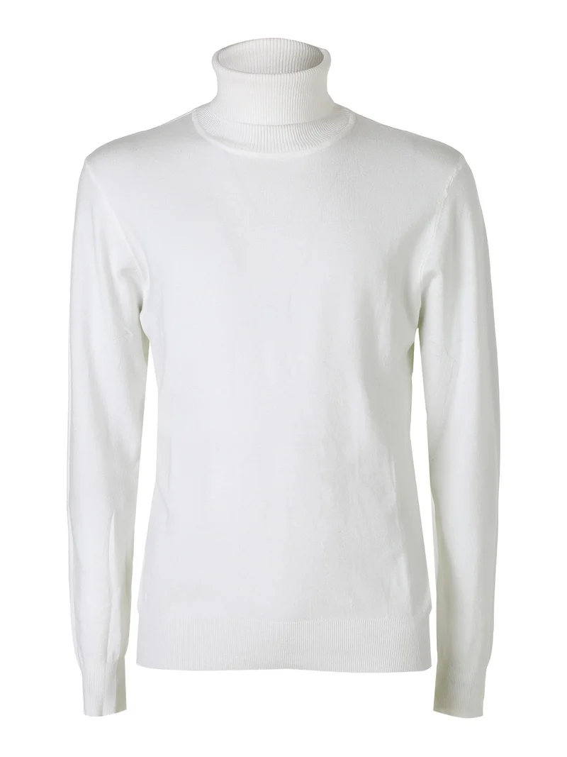 Maglia dolcevita da uomo - bianco