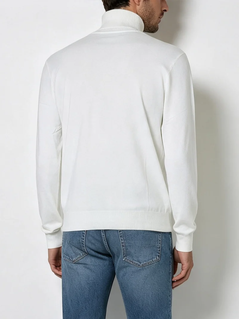 Maglia dolcevita da uomo - bianco