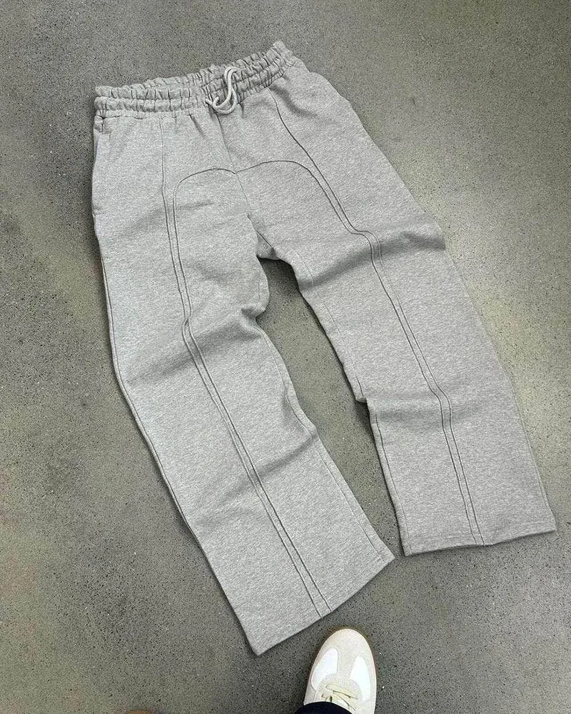 Herren Cropped Jogginghose mit Kordelzug | Lockere Stretch Freizeithose im Streetwear Stil | Elastischer Bund