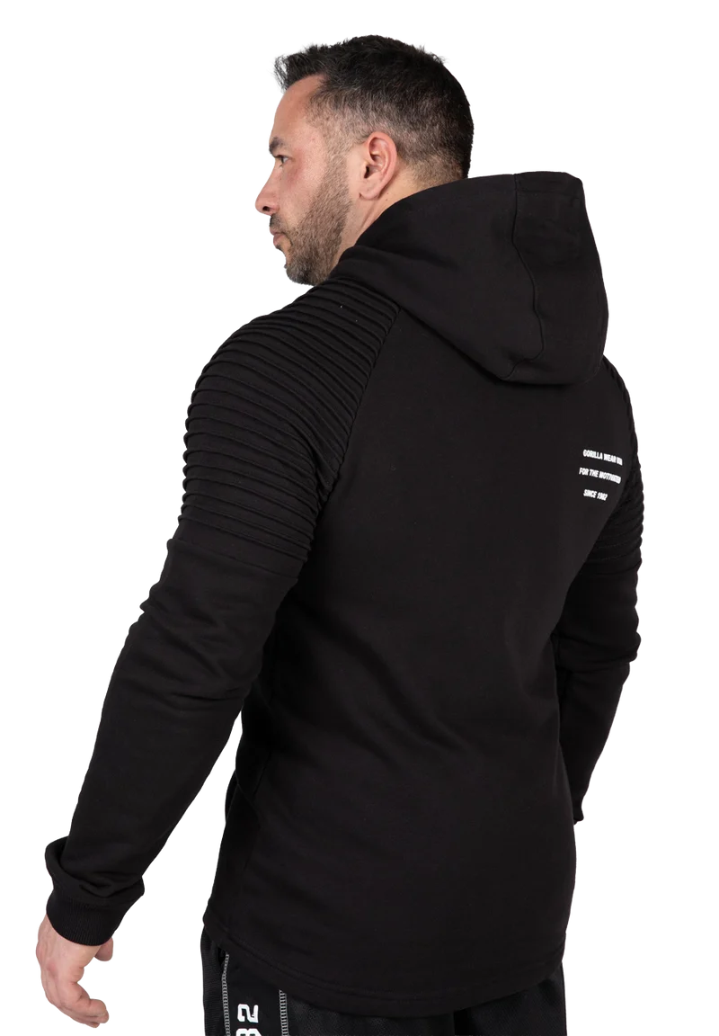 Delta Zipped Hoodie - Black