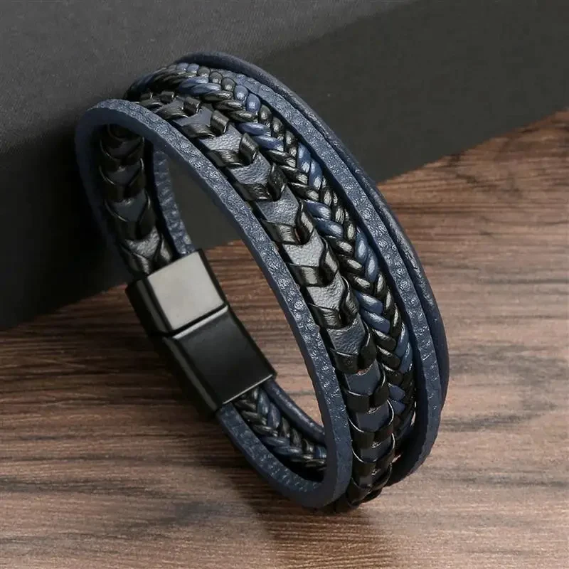 Elegant Woven Leather Men's Bracelet
