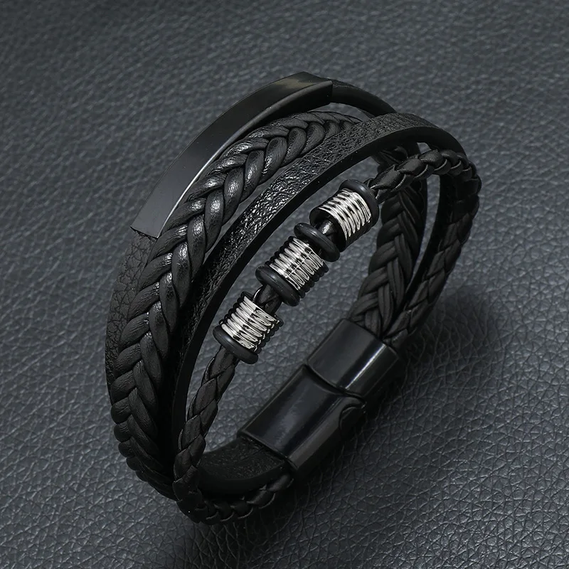 Musical Symbol Men's Leather Bracelet