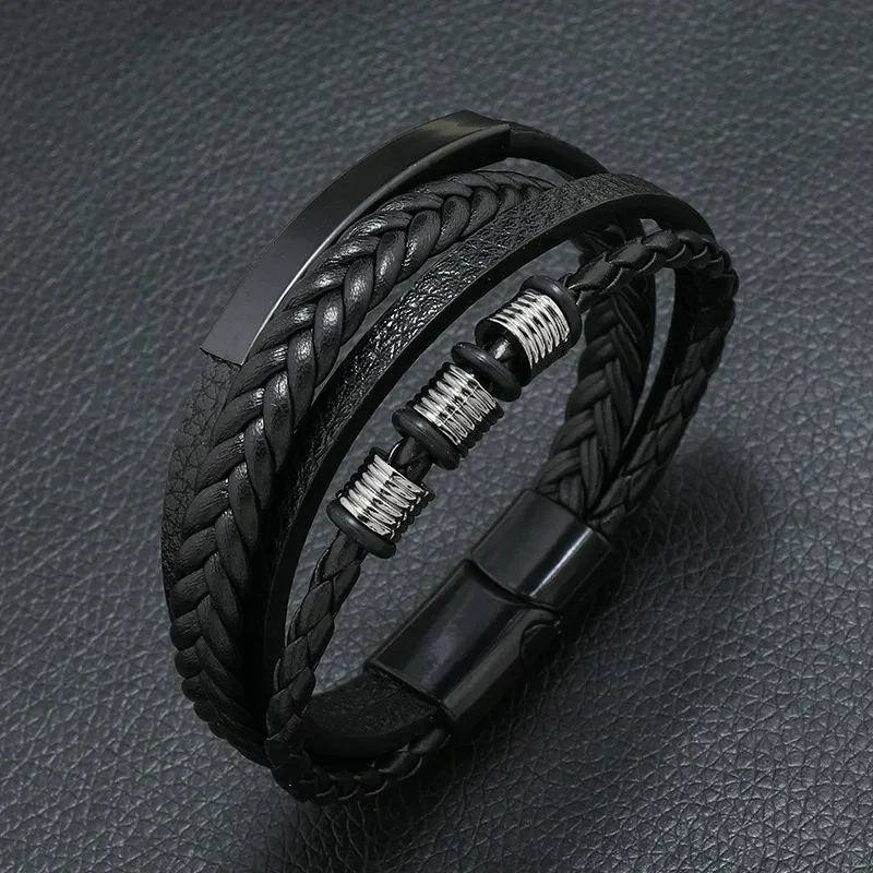 Musical Symbol Men's Leather Bracelet