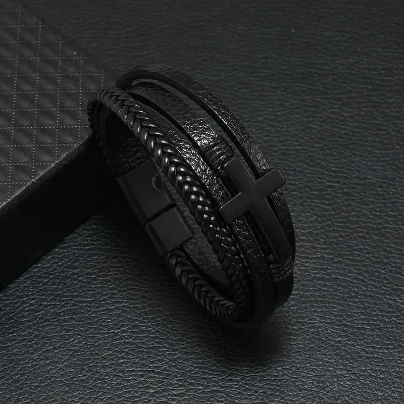 Musical Symbol Men's Leather Bracelet