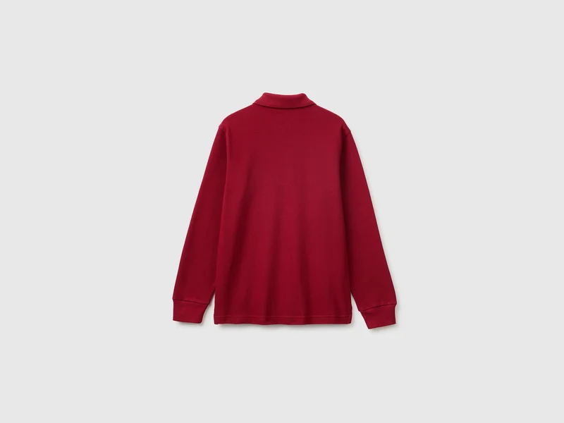 Langärmeliges Poloshirt aus Bio-Baumwolle