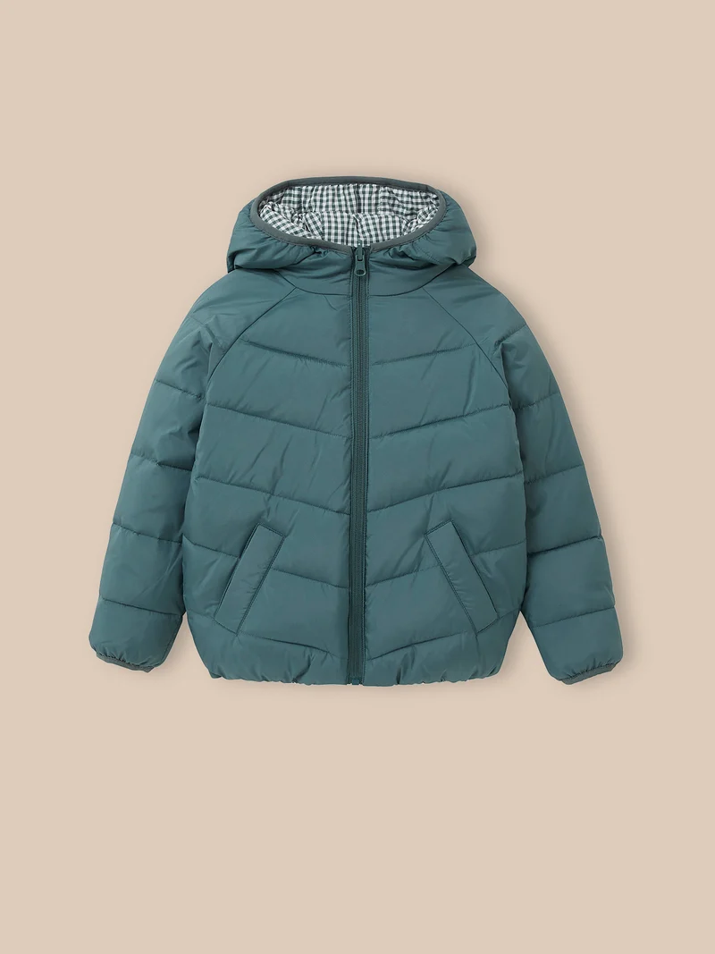 Mädchen-Steppjacke, wendbar, 2-in-1-Effekt