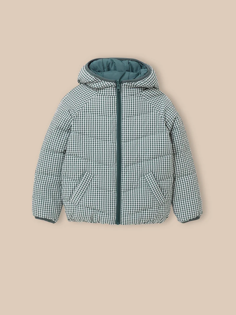 Mädchen-Steppjacke, wendbar, 2-in-1-Effekt