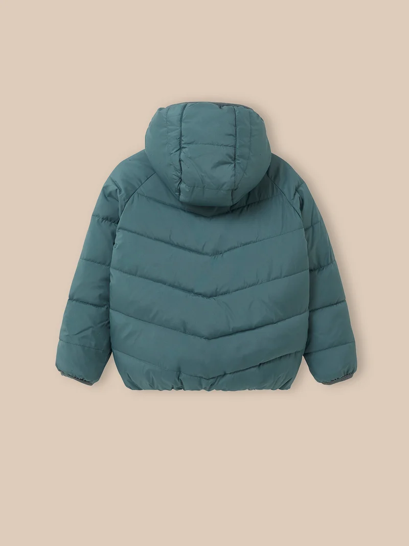 Mädchen-Steppjacke, wendbar, 2-in-1-Effekt
