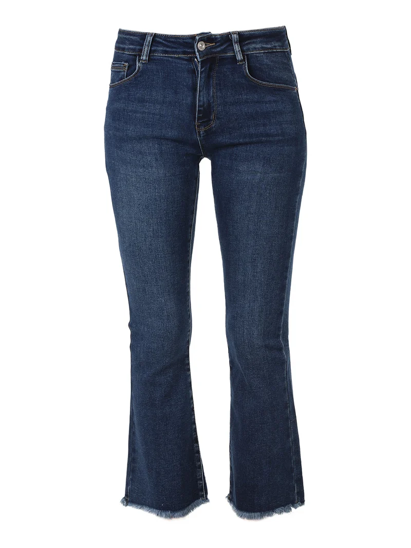 Jeans donna a zampa con finale sfrangiato - jeans