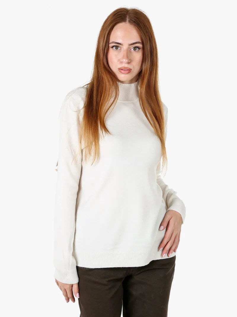 Maglia da donna con scollo a lupetto - bianco