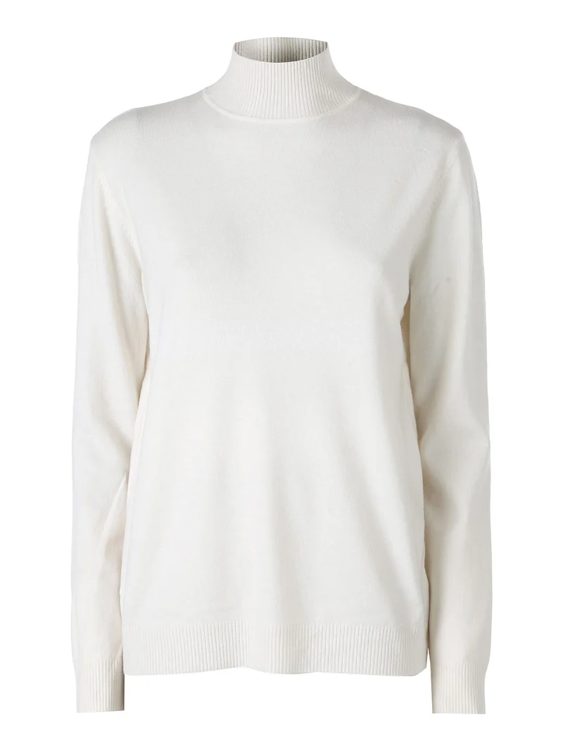 Maglia da donna con scollo a lupetto - bianco