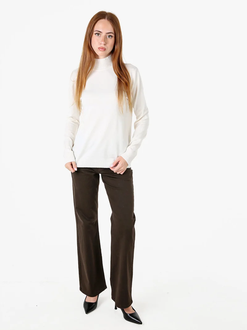 Maglia da donna con scollo a lupetto - bianco